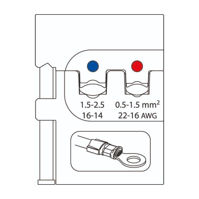 Gedore Blue Line, 8140-02, modulinnsats for isolerte terminaler, 1 stk., SGD-1830562