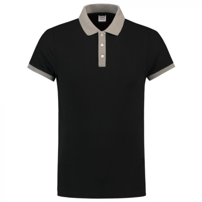 Tricorp Casual Bi-Color Fitted Polo 201002, Svart/Grå, 1 Stykke, SUT-201002BlackGrey