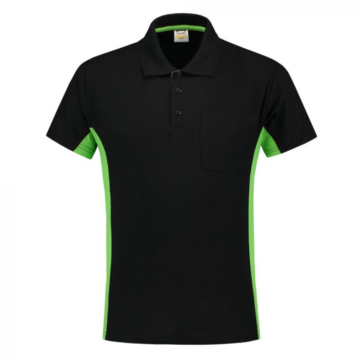 Tricorp Workwear Bi-Color Polo Med Brystlomme 202002, Svart/Lime, 1 Stykke, SUT-202002BlackLime