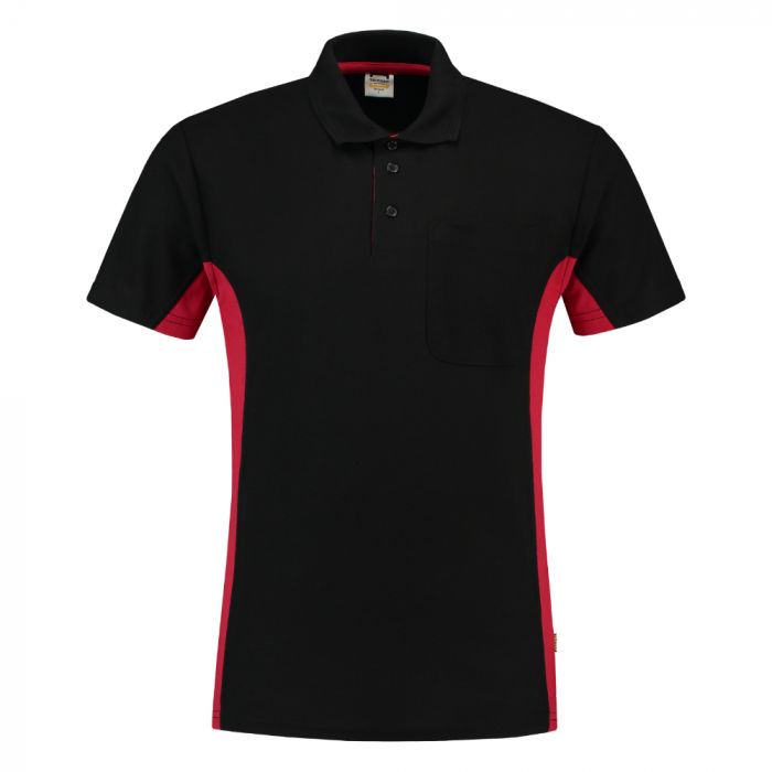 Tricorp Workwear Bi-Color Polo Med Brystlomme 202002, Svart/Rød, 1 Stykke, SUT-202002BlackRed