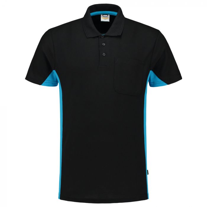 Tricorp Workwear Bi-Color Polo Med Brystlomme 202002, Svart/Turkis, 1 Stykke, SUT-202002BlackTurquoise