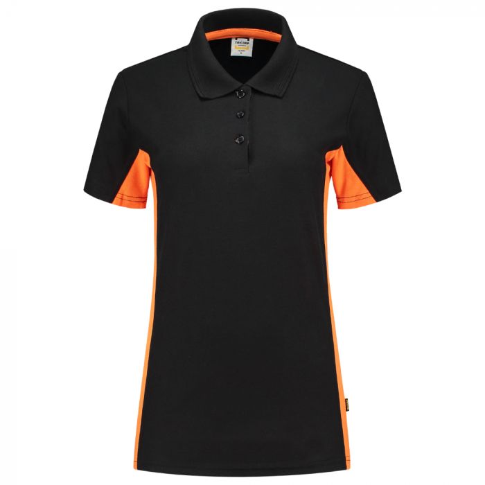 Tricorp Workwear Kvinner Bi-Color Polo 202003, Svart/Oransje, 1 Stykke, SUT-202003BlackOrange