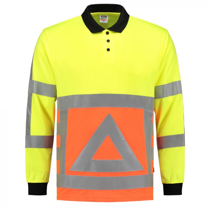 Tricorp Safety Trafikkvakt Polo Langermet 203002, Fluor Oransje/Gul, 1 Stykke, SUT-203002OrangeYellow