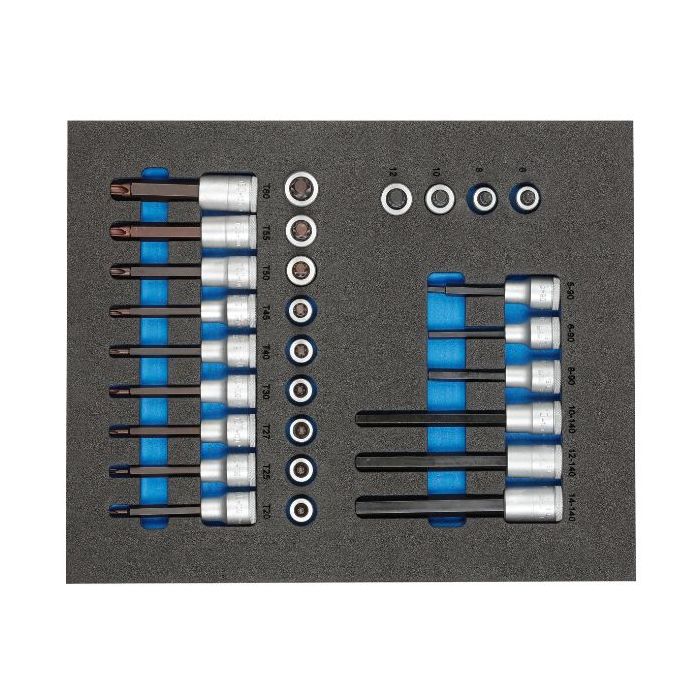 Gedore Blue Line, TS CT2-ITX19, skrutrekkerbitssokkelsett 1/2 tomme In Ct Tool Module, 1 sett, SGD-2957450