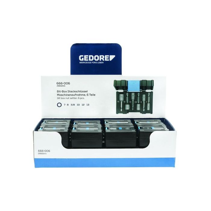 Gedore Blue Line, VS 666-006, skjerm med 16x bitboks, muttersett, 1 stk., SGD-3000036