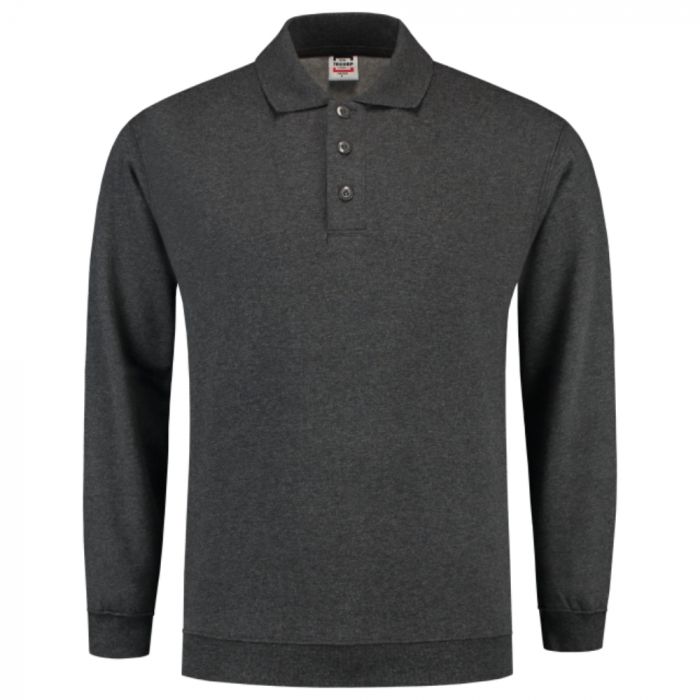 Tricorp Casual Polo-Neck Genser Med Hem 301005, Antrasitt Melange, 1 Stykke, SUT-301005Antramel