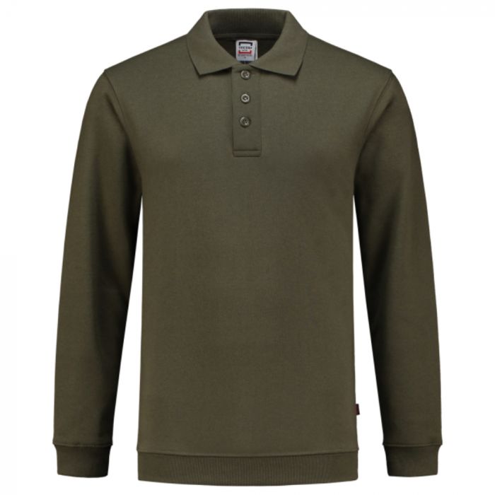 Tricorp Casual Polo-Neck Genser Med Hem 301005, Militærgrønn, 1 Stykke, SUT-301005Army