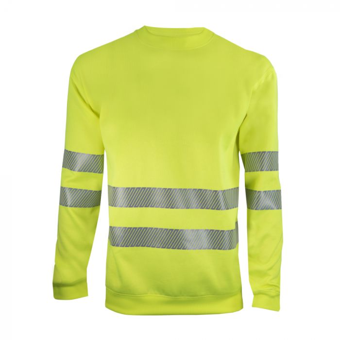 Tracker 3013 Hi-Vis genser med rund hals, fluorescerende gul, 1 stk., STK-301337