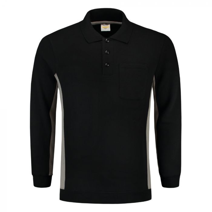 Tricorp Workwear Polo-Neck Genser Med Brystlomme 302001, Svart/Grå, 1 Stykke, SUT-302001BlackGrey