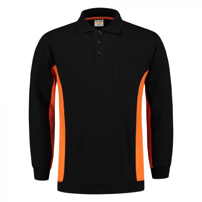 Tricorp Workwear Polo-Neck Genser Med Brystlomme 302001, Svart/Oransje, 1 Stykke, SUT-302001BlackOrange