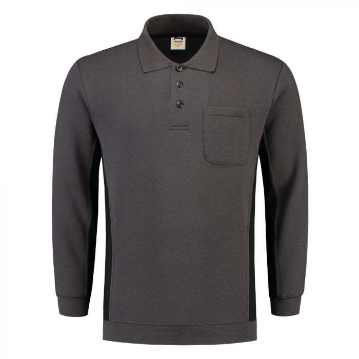 Tricorp Workwear Polo-Neck Genser Med Brystlomme 302001, Mørk Grå/Svart, 1 Stykke, SUT-302001DarkgreyBlack