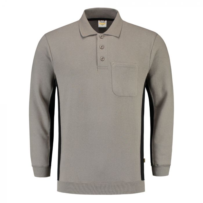 Tricorp Workwear Polo-Neck Genser Med Brystlomme 302001, Grå/Svart, 1 Stykke, SUT-302001GreyBlack