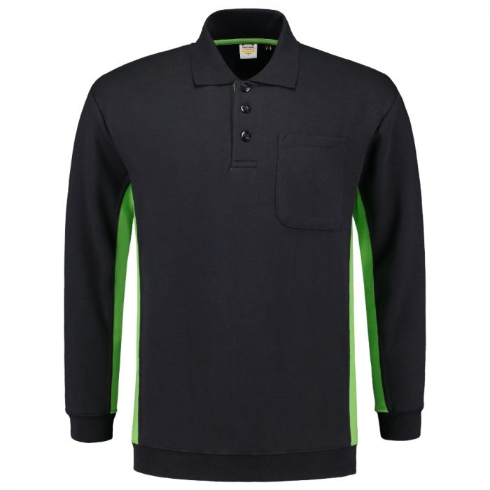 Tricorp Workwear Polo-Neck Genser Med Brystlomme 302001, Marineblå/Lime, 1 Stykke, SUT-302001NavyLime