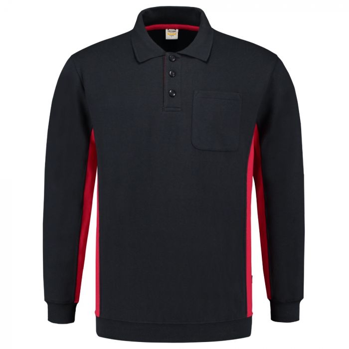 Tricorp Workwear Polo-Neck Genser Med Brystlomme 302001, Marineblå/Rød, 1 Stykke, SUT-302001NavyRed