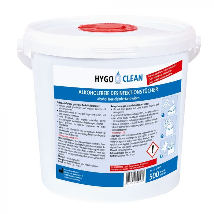 Hygo Clean alkoholfrie PP desinfeksjonsservietter, blå, 500 stykker, SFM-31545