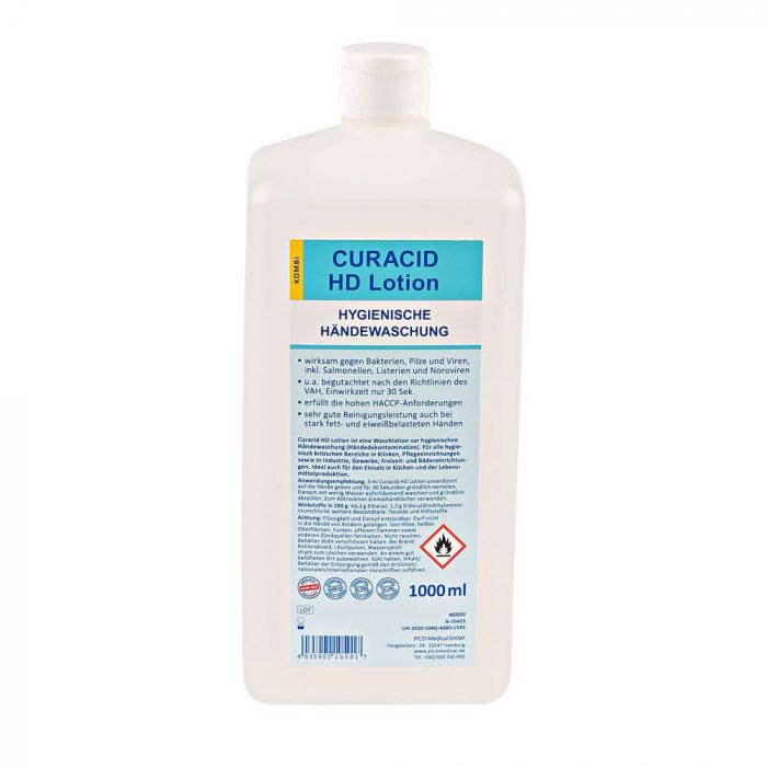 Hygo Clean alkoholdekontaminering Curacid HD håndlotion, gjennomsiktig, 18 x 0,5 L, SFM-315764