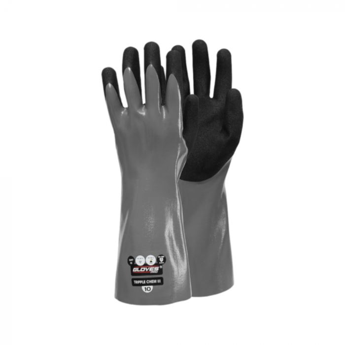 Gloves Pro Triple Kjemikaliebestandige hansker, grå/svarte, 12 par, SGP-5161