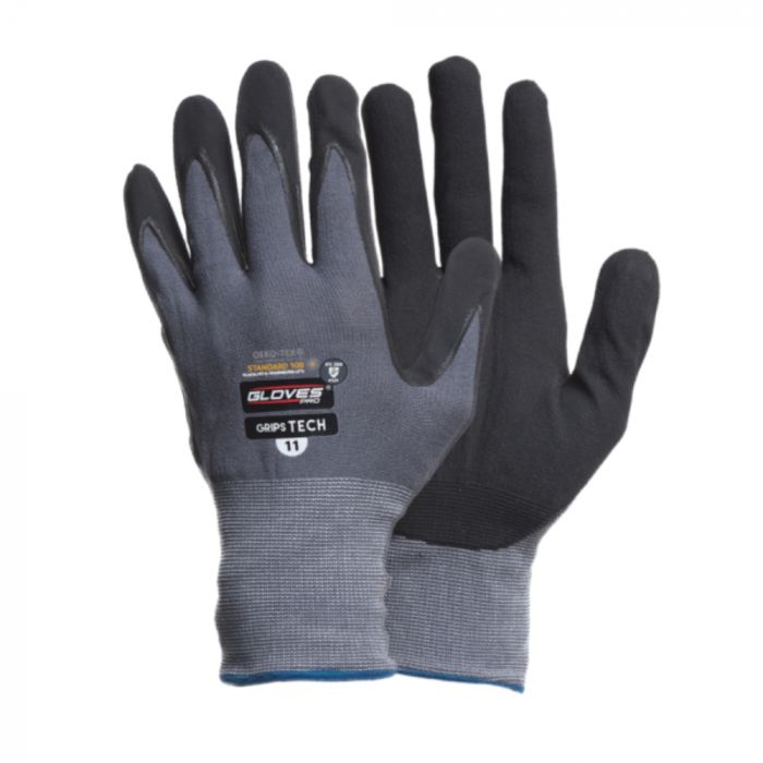 Gloves Pro Grips Tech arbeidshansker, grå/svarte, 12 par, SGP-5606