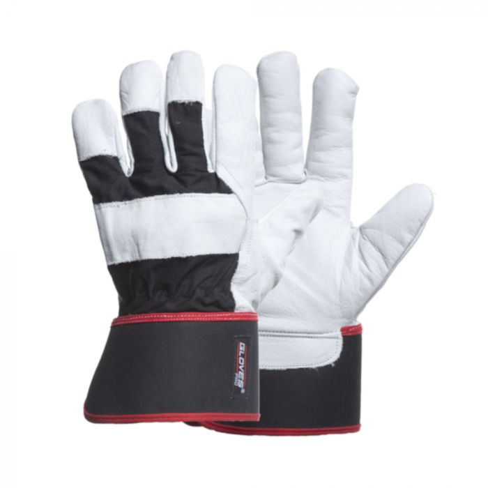 Gloves Pro Solide arbeidshansker, hvit/svart, 12 par, SGP-5732