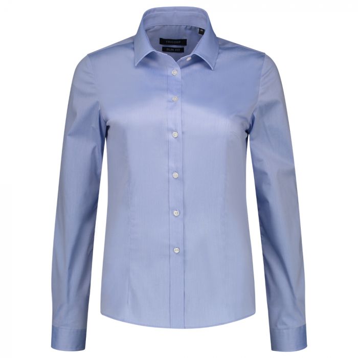 Tricorp Corporate Fitted Stretch Bluse 705016, blå, 1 stk.