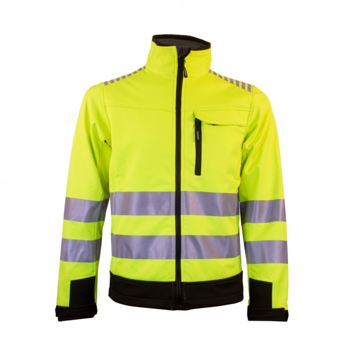 Tracker 7083 Hi-Vis Softshell-jakke, Visibility Yellow, 1 stk, STK-708337