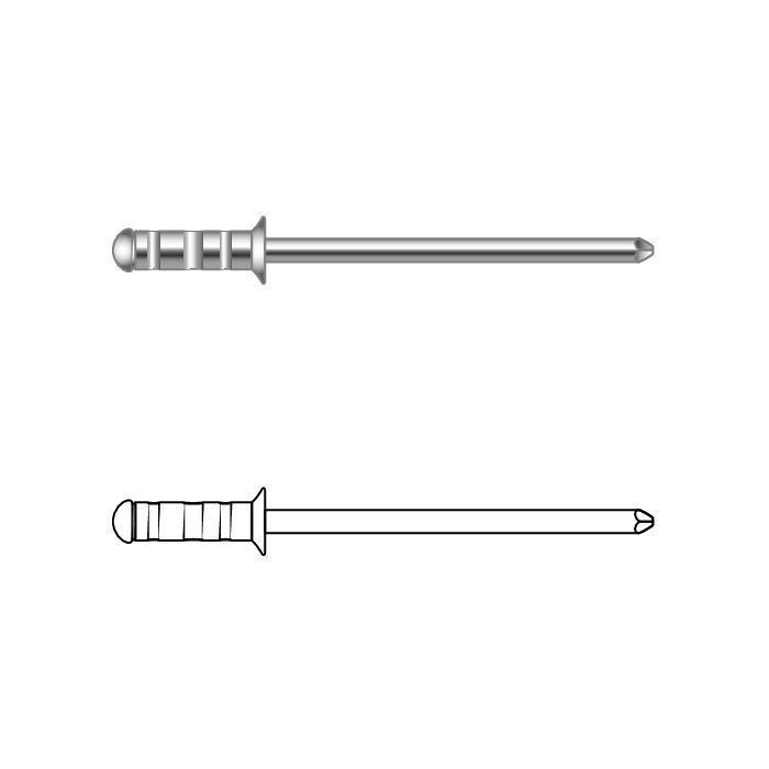 Arvid Nilsson BLIND NAGLE SE M.GRIP BL.NAGLE-AL/ST 4,8X16,9 ( 7,0-, 500 Stykker, SAN-8504817