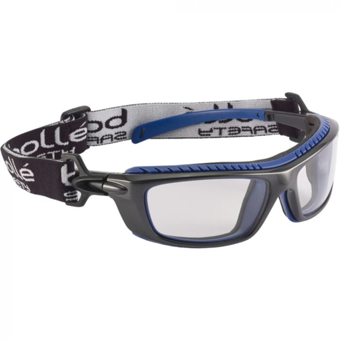 Bolle Safety Baxter Clear Lens Platinum Hard Coat Og Anti-Fog Coating Googles, svart/blå, stk., SBS-BAXPSI