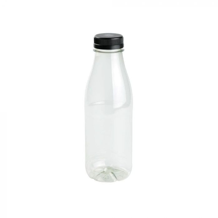 Green Box rPET 500 ml flaskelokk, klar/svart, 120 stykker, SGB-DCD03036