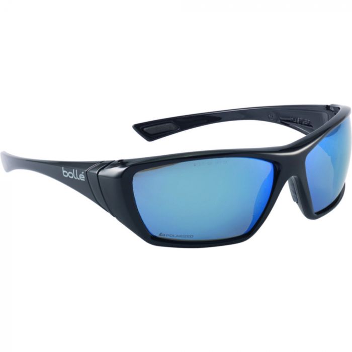 Bolle Safety Hustler Blue Flash Lens Platinum Lite Asaf Nylon Vernebriller, svart, stk., SBS-HUSTFLASH