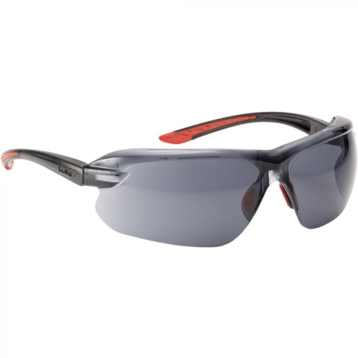 Bolle Safety - Smoke Lens Platinum Lite Hard Coat og anti-tåkebelegg Googles, svart/rød, stk., SBS-IRIPSF