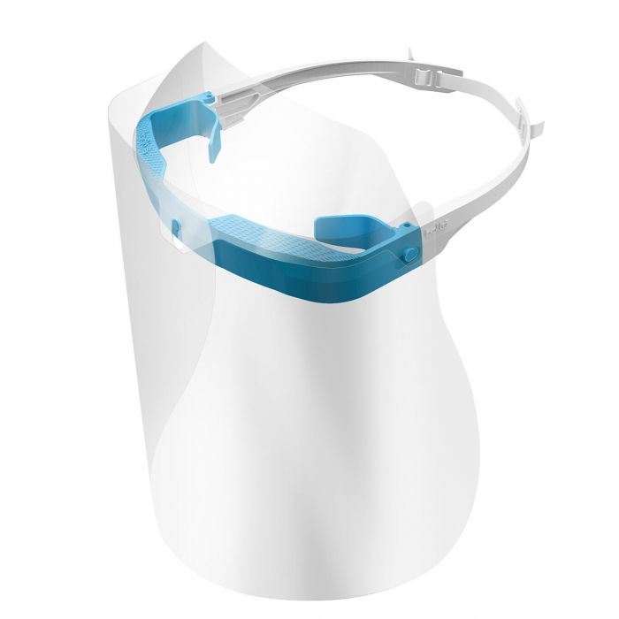 Bolle Safety ansiktsskjerm med stengler og spenner, blå/hvit, deler, SBS-PFSCURFP03