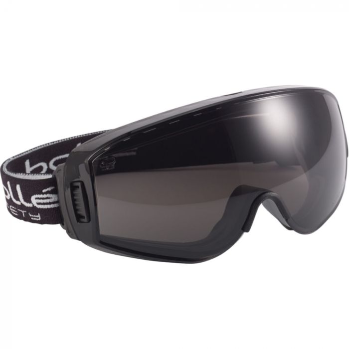 Bolle Safety Pilot Smoke Lens Platinum Hard Coat Safety Googles Frame, svart, stk., SBS-PILOPSF