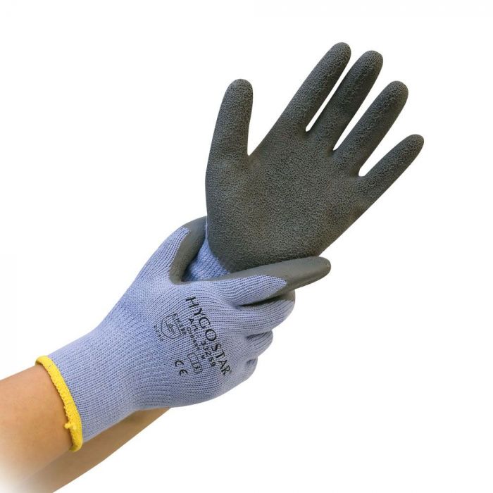 Hygo Star Latex Coating Thermo Grip Kuldebeskyttelseshansker, lilla/grå, 10 x 12 par, SFM-3326PG