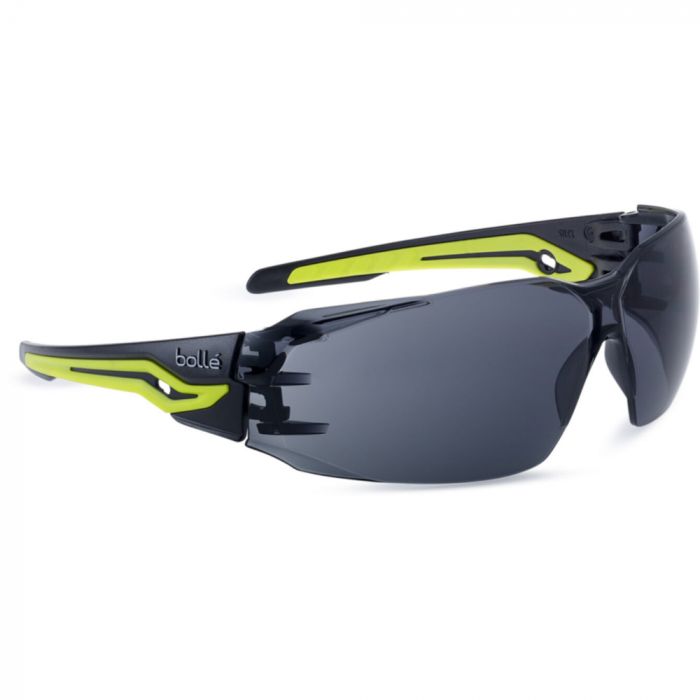 Bolle Safety + Smoke Lens Platinum Hard Coat og anti-duggbelegg Vernebriller, svart/gul, stk., SBS-SILEXPPSF