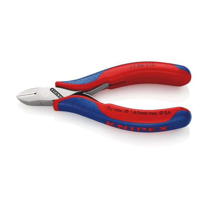 Knipex 7702115SB 115 mm elektronisk sidekutter, med gjennomboret skjøt, 1 stk.