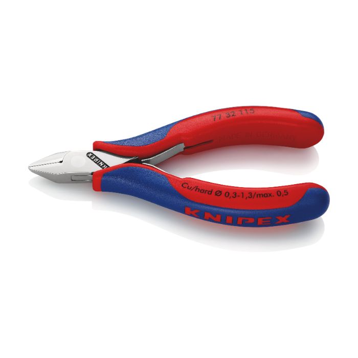 Knipex 7732115SB 115 mm elektronisk sidekutter, med gjennomboret skjøt, 1 stk.