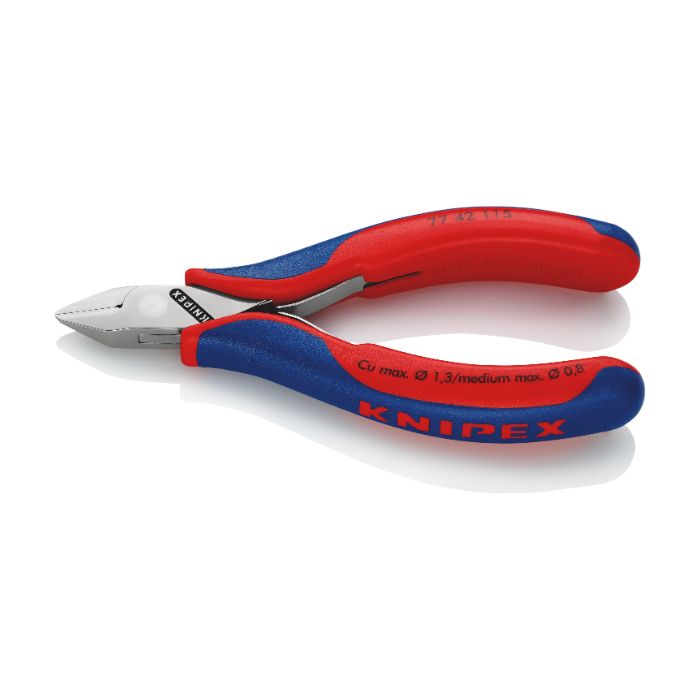 Knipex 7742115SB 115 mm elektronisk sidekutter, med gjennomboret ledd, 1 stk.