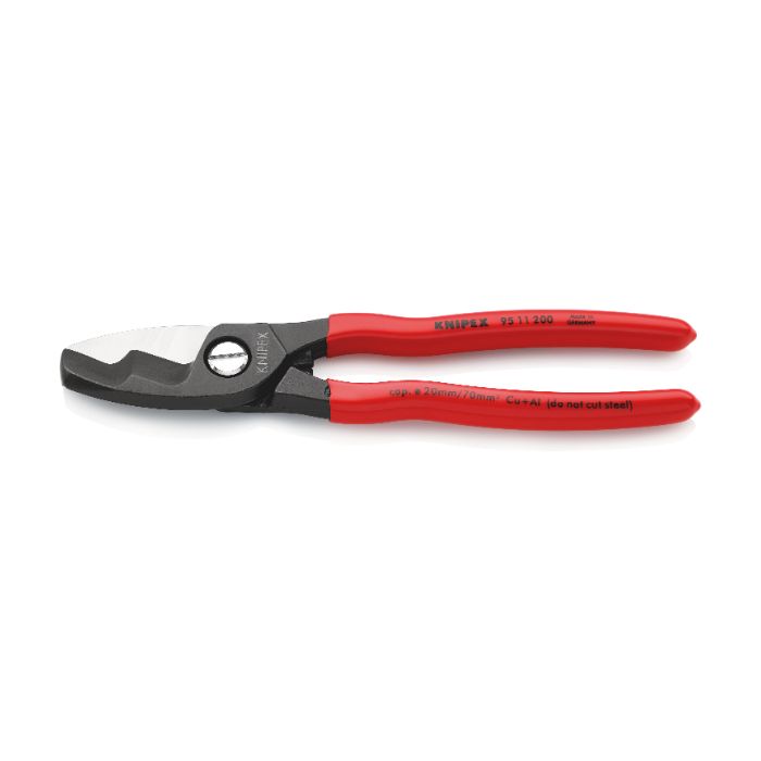 Knipex 9511200SB 200 mm dyppet kabelsaks, med dobbelt blad, 1 stk., SKC-9511200SB