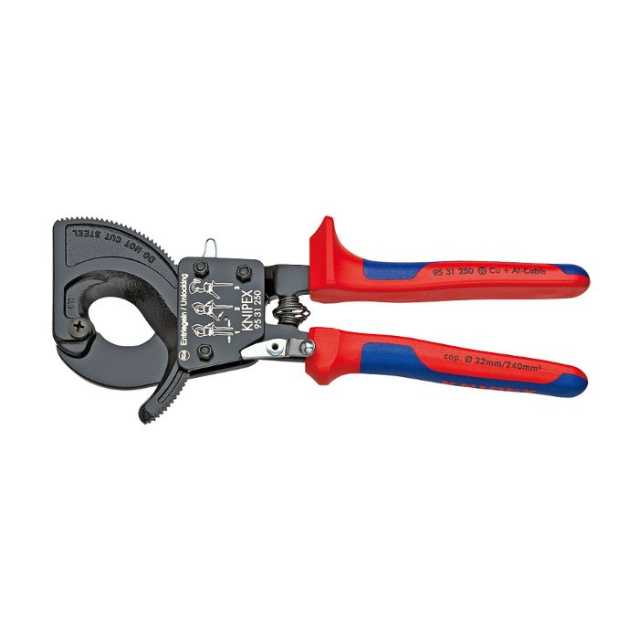 Knipex 9531250 250 mm kabelkutter, (skralleprinsipp), 1 stk., SKC-9531250