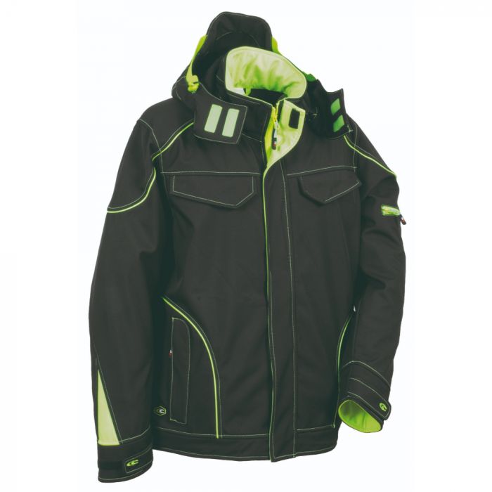 Cofra V415-0-05 Tecka Softshell-jakke, Nero/Lime, 1 stk., SCF-V415-0-05