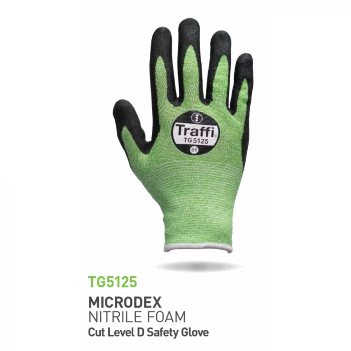 Traffi TG Lette nitrilskumhansker, svart/grønn, par, STR-TG5125