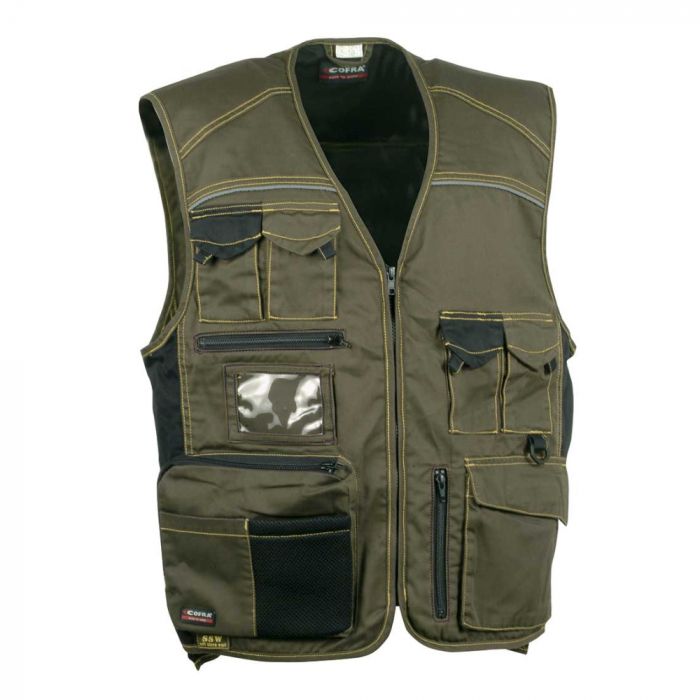 Cofra V016-0-03 Expert vest, Fango/Nero, 1 stk., SCF-V016-0-03