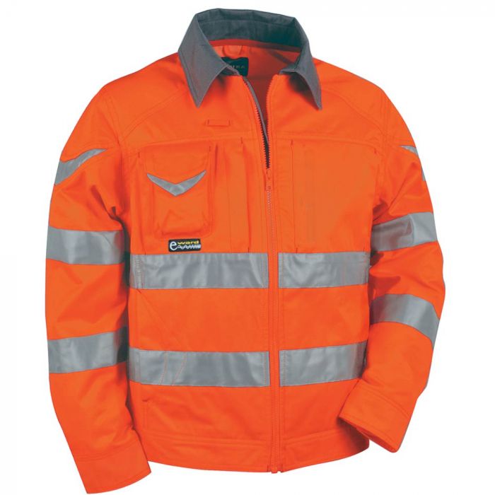 Cofra V018-0-01 HV-varslingsjakke, Arancio Fluo/Antrac, 1 stk.