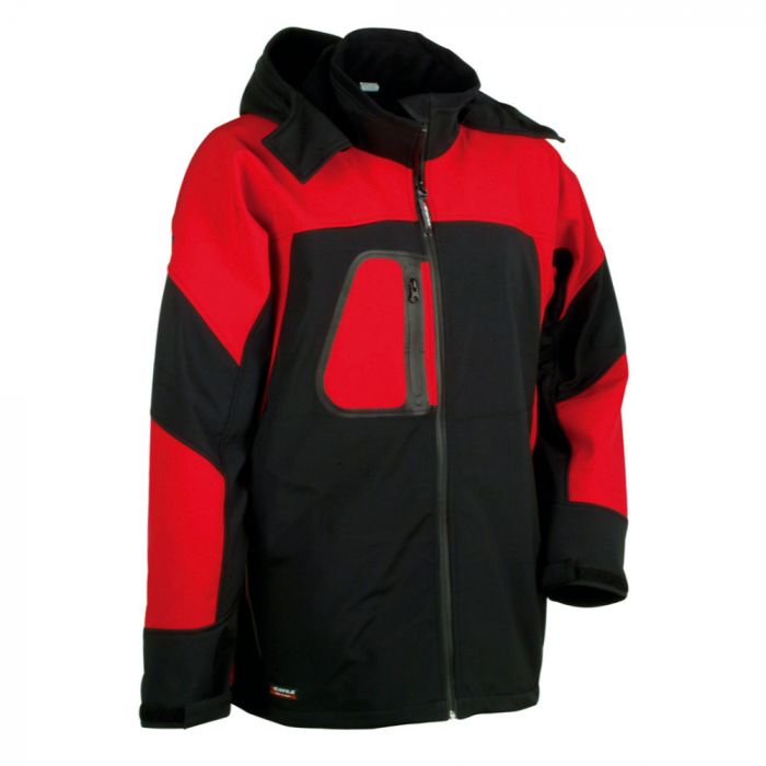 Cofra V101-0-01 Sweden Softshell-jakke, Nero/Rosso, 1 stk., SCF-V101-0-01