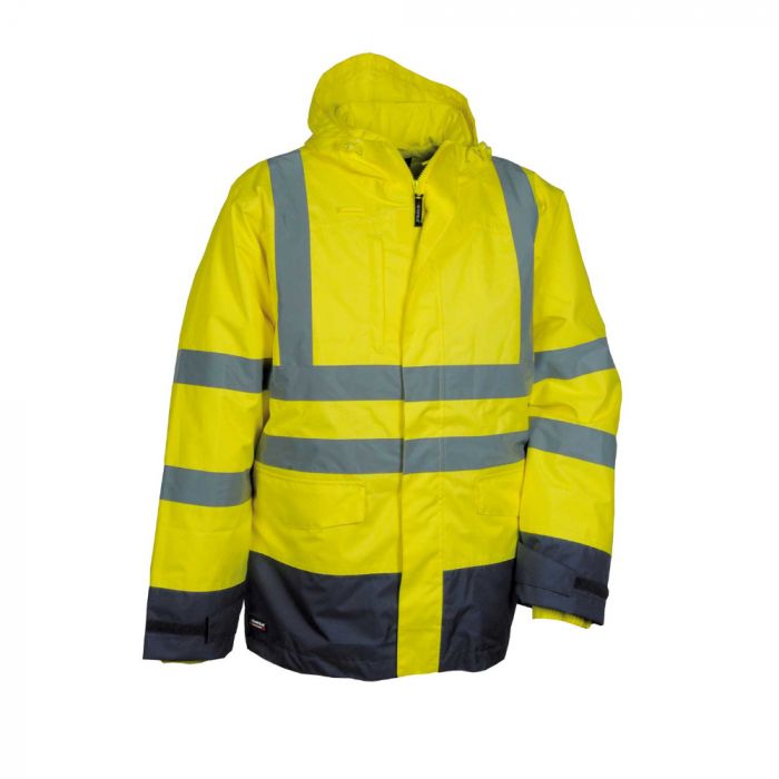 Cofra V419-0-03 Telsen Parka, Giallo Fluo/Navy, 1 stk., SCF-V419-0-03