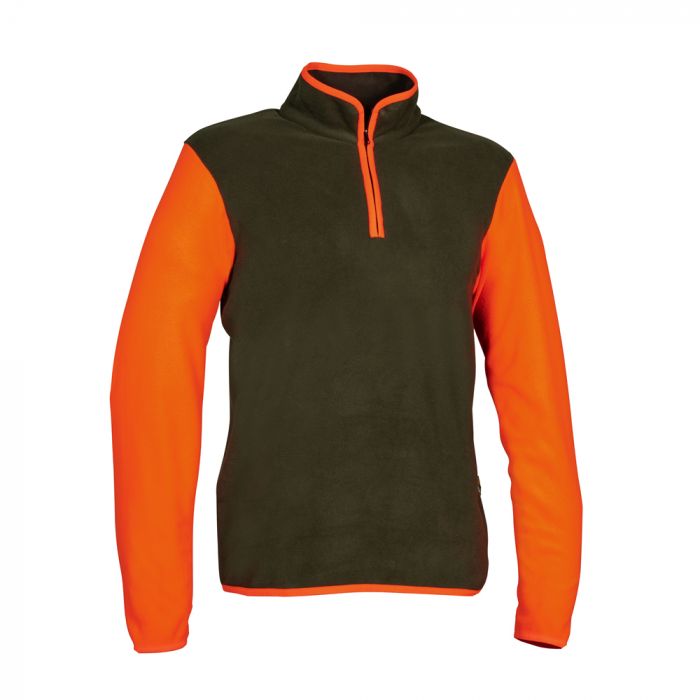 Cofra V553-0-04 Cherson Micro Fleece-genser, Fango/Arancio, 1 stk.