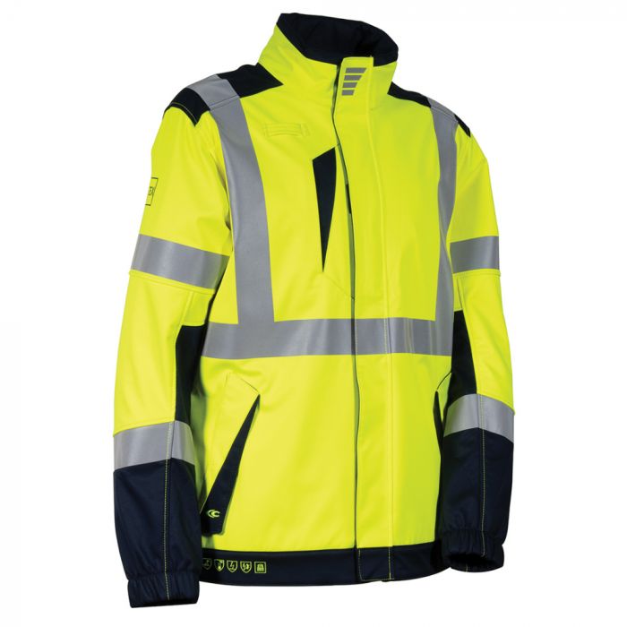 Cofra V612-0-03 Pacaya Softsh.Jacket, Giallo/Navy, 1 stk., SCF-V612-0-03