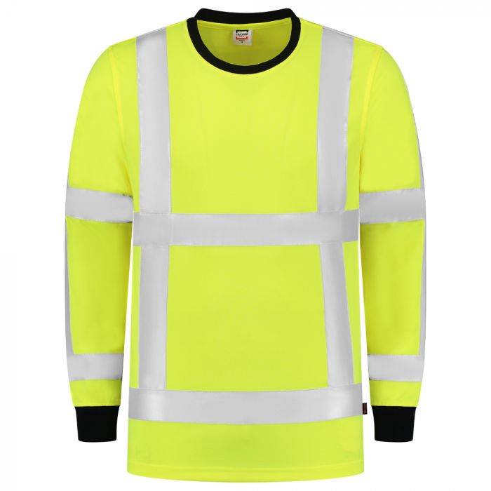 Tricorp Safety Langermet Rws Birdseye T-Skjorte 103002, Fluor Gul, 1 Stykke, SUT-103002Fluoryellow