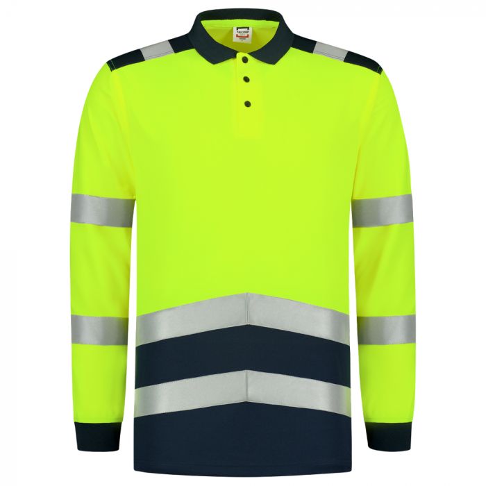 Tricorp Safety Langermet Poloskjorte High Vis Bicolor 203008, Fluor Gul/Ink, 1 Stykke, SUT-203008FluoryellowInk