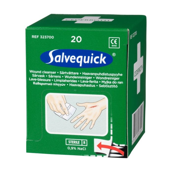 Cederroth Førstehjelpsutstyr SÅRVASKER SALVEQUICK 323700, 1 Carton, SSK-3237